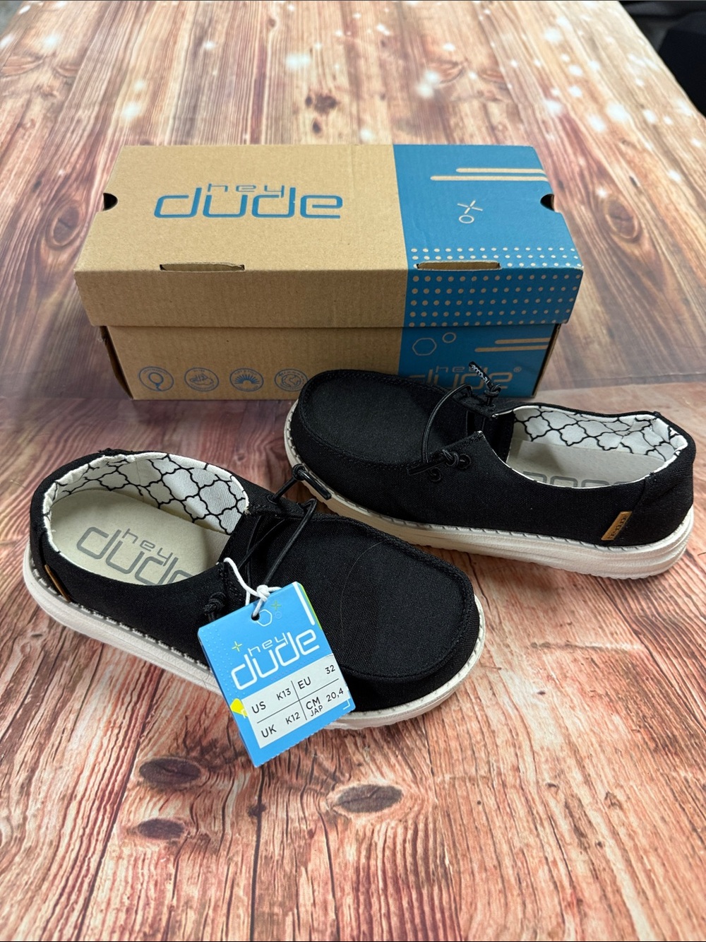 Hey Dude Wendy Youth Black Slip-On Casual Sneakers
